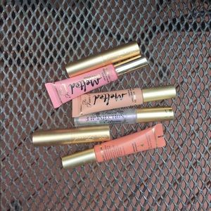 too faced melted, lip injection, & lipstick