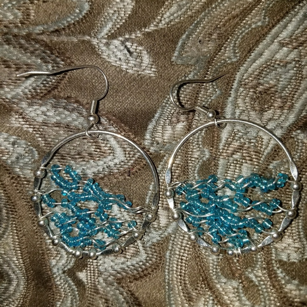 Circle beaded earrings