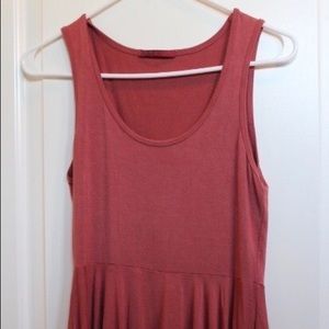Red peplum tank