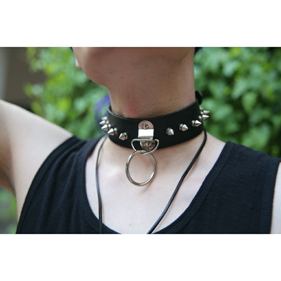 Black Studded O Ring Dog Collar Black Studded O Ring Dog Collar