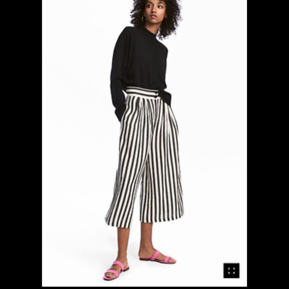 H&m stripe trousers size 4 nwt