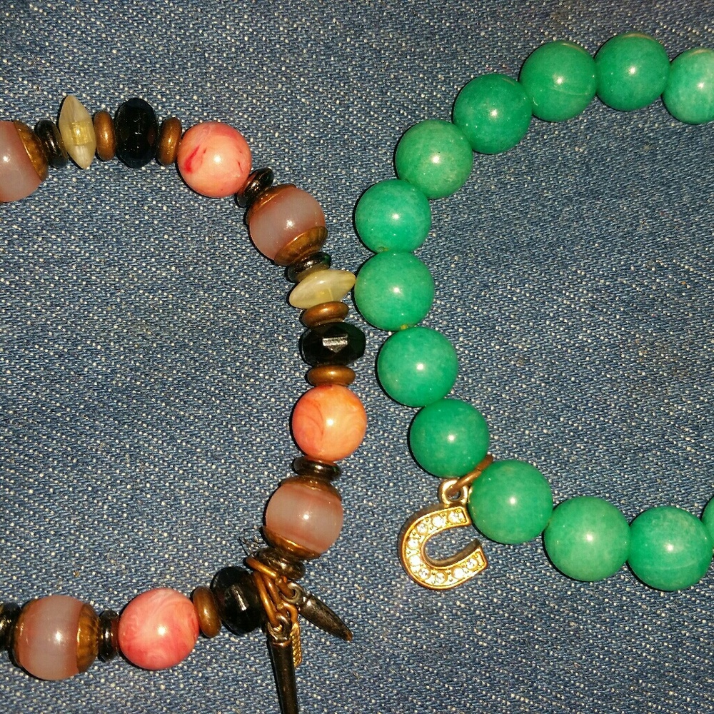 2 beaded bracelets