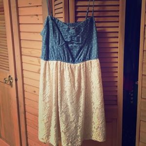 Jean and lace strap dress