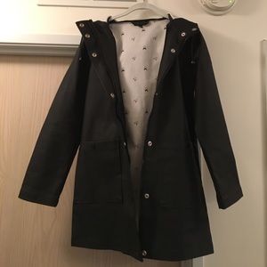 Topshop Black Shark Rain Coat