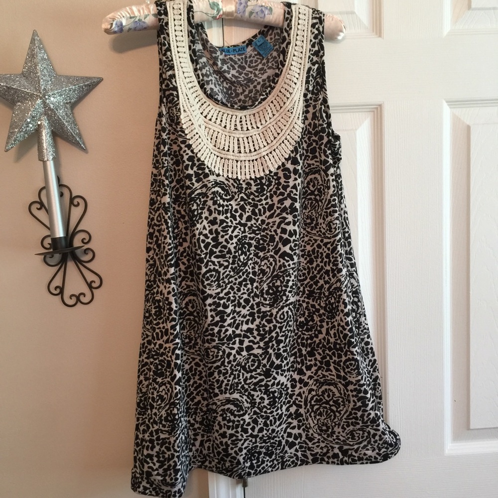 Blue Plate Gorgeous Top with Fancy neckline 👠