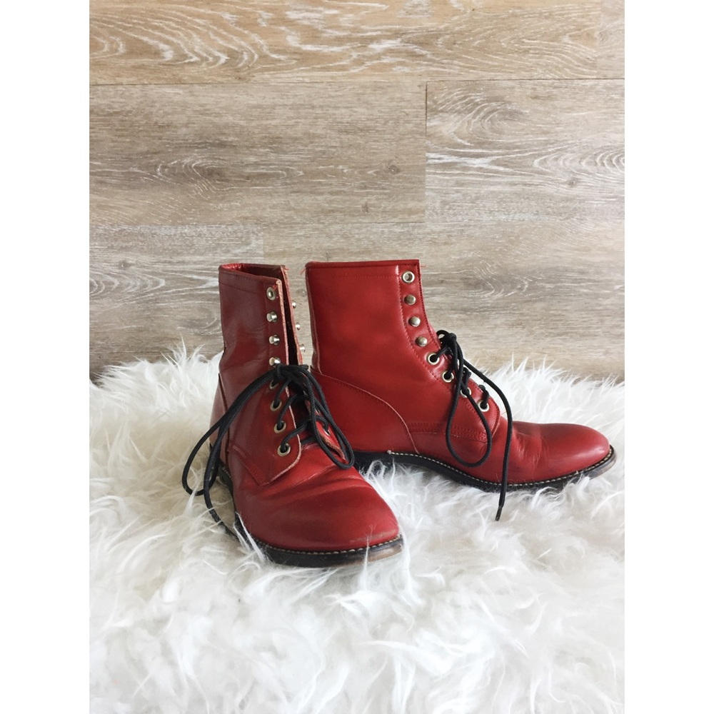 Vintage Fire Engine Red Justin Boots