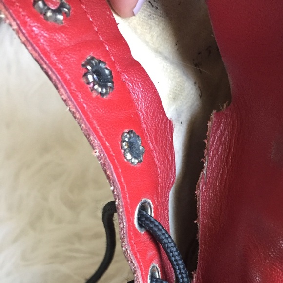 Vintage Fire Engine Red Justin Boots - Picture 3 of 6