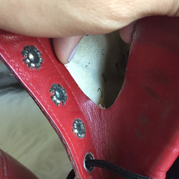 Vintage Fire Engine Red Justin Boots - Picture 4 of 6