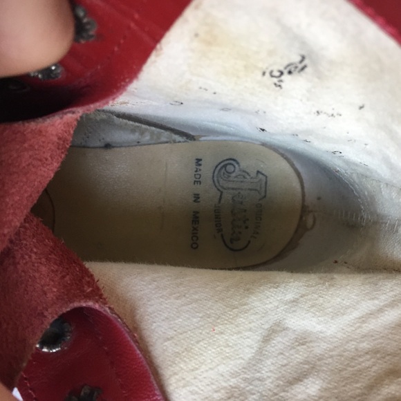 Vintage Fire Engine Red Justin Boots - Picture 5 of 6