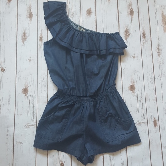 Velvet Heart Pants - FINAL PRICE! off the shoulder denim romper size M