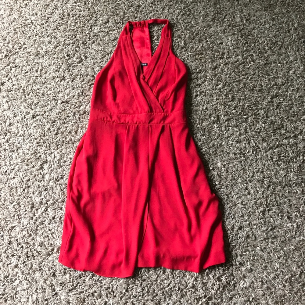 Red dress.