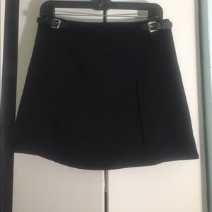 Black A line skirt with belt buckles for design