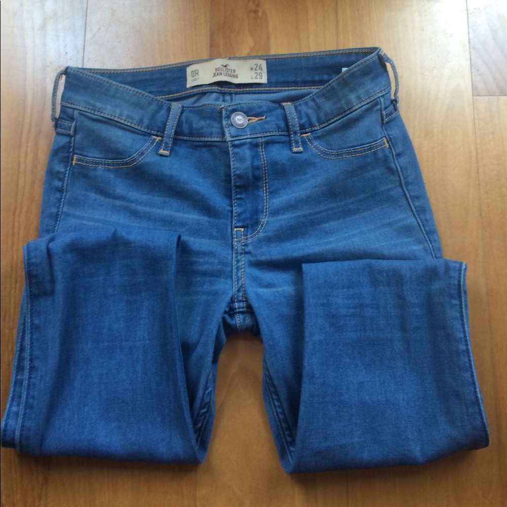 Hollister low waisted jeans.