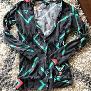 Aztec pattern long cardigan