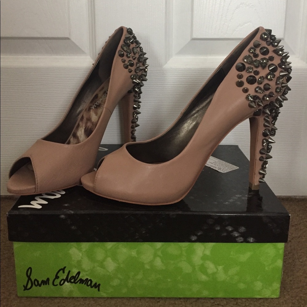 Sam Edelman Nude Leather Heels