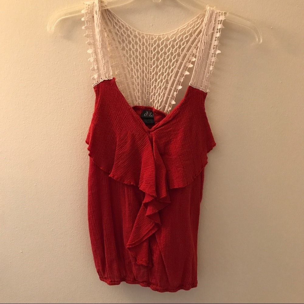 ❣️ Red Top with Lace Detail❣️