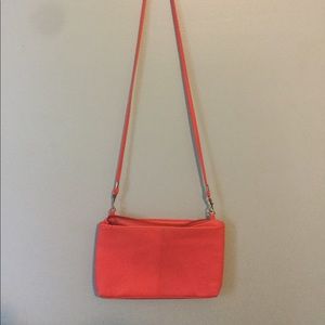Peach faux leather purse