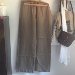 NWOT - Eileen Fisher Khaki Linen Pants
