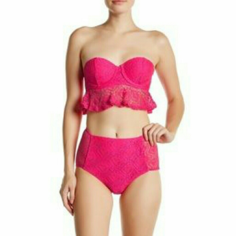 Betsey Johnson Lacey bandeau bikini