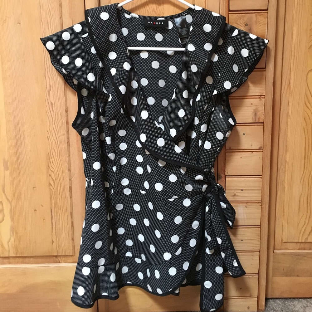 Black and White Polka Dot Blouse