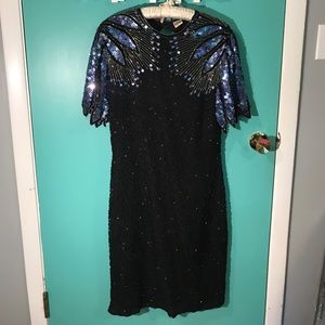 Vintage Lawrence Kazar Fully Sequined Mini Dress