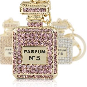 💖Pink Parfum No5💖Rhinestone keychain(last one‼️)