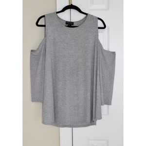 🆕 Forever21 Cold Shoulder Grey Top