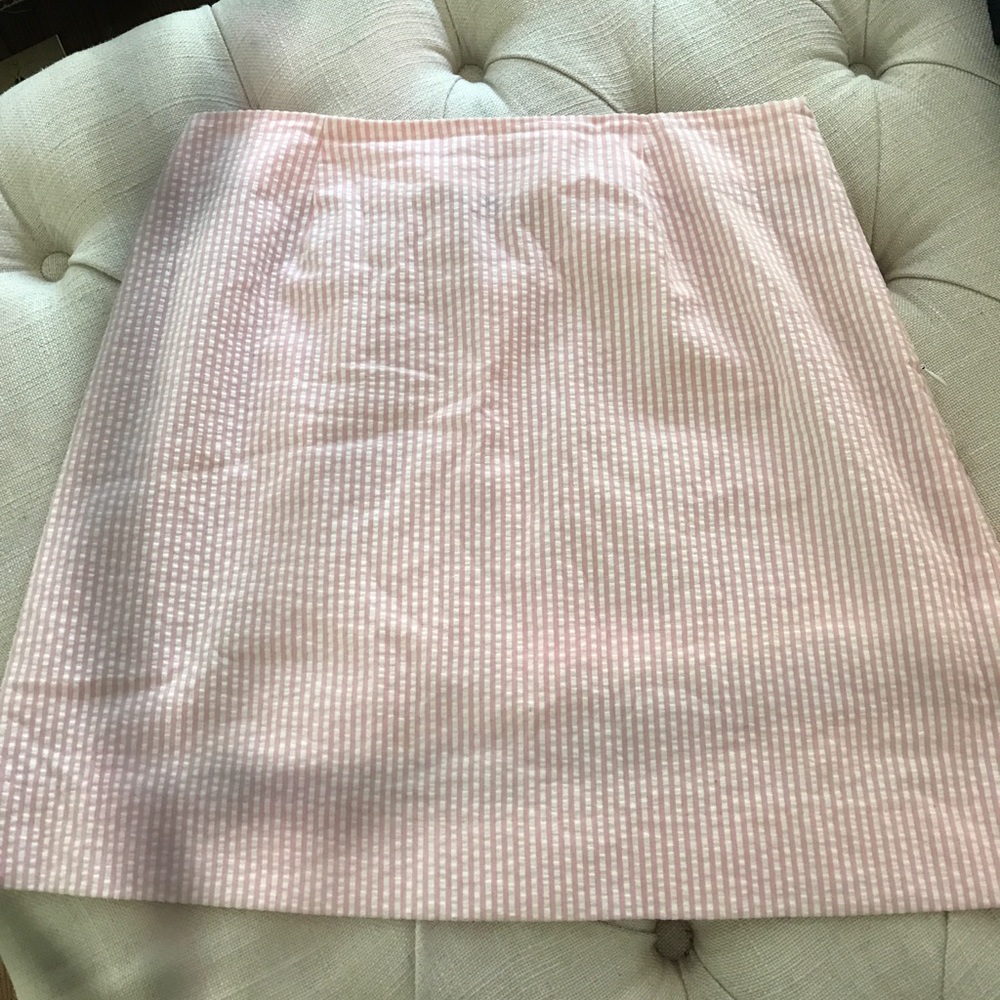 Seersucker pink and white skirt