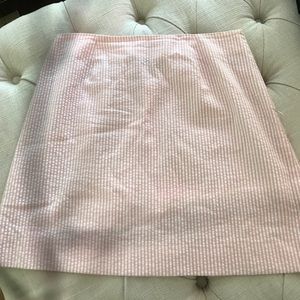 Seersucker pink and white skirt