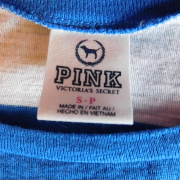 PINK Blue/White Striped Crop Top - Picture 3 of 3