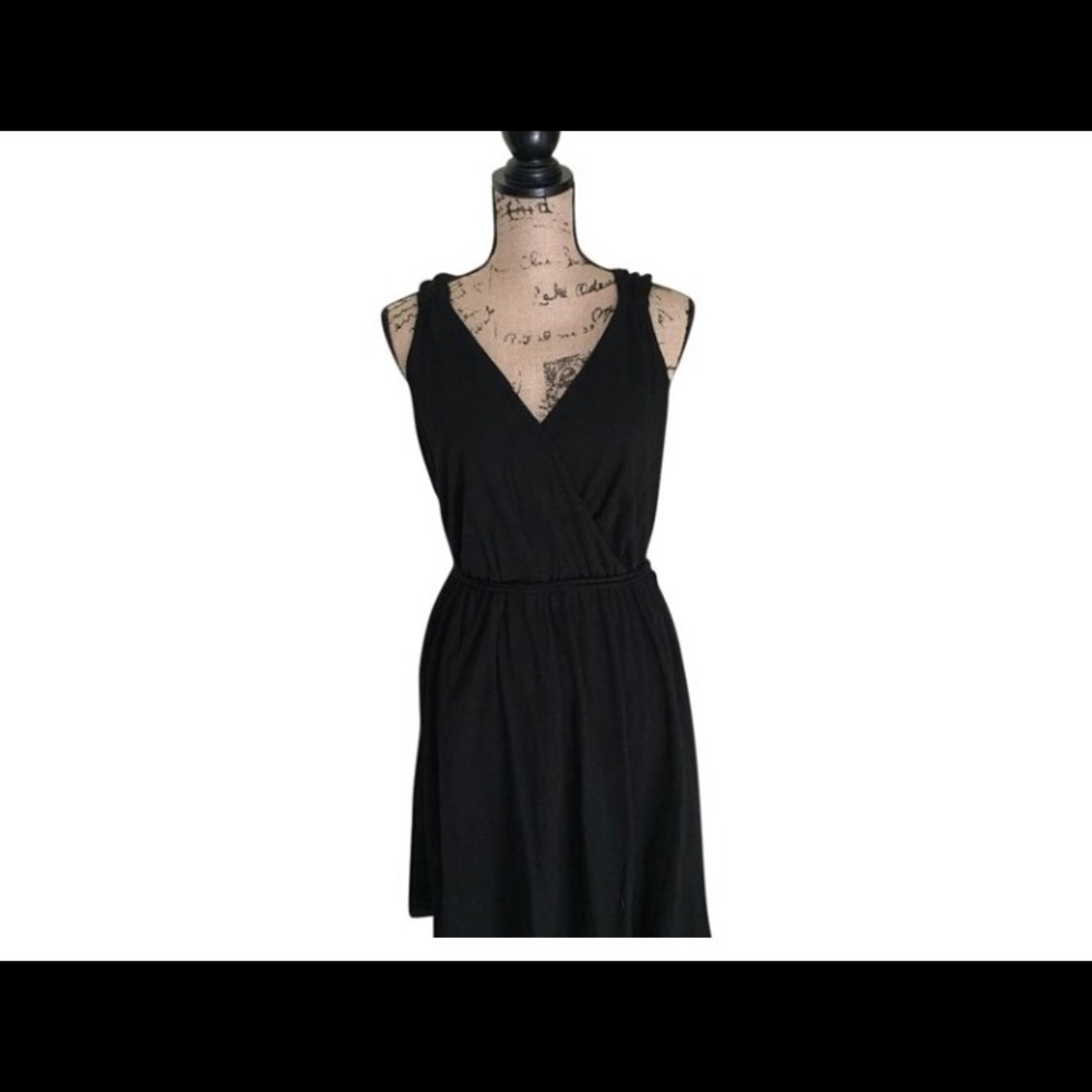 NWT Ann Taylor Loft Black Wrap Braided band Dress