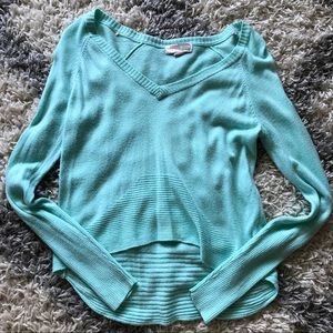 Mint green high low sweater