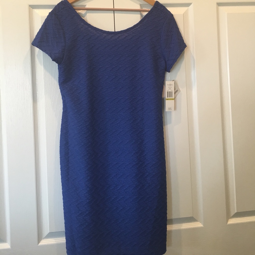 Sharagano blue dress