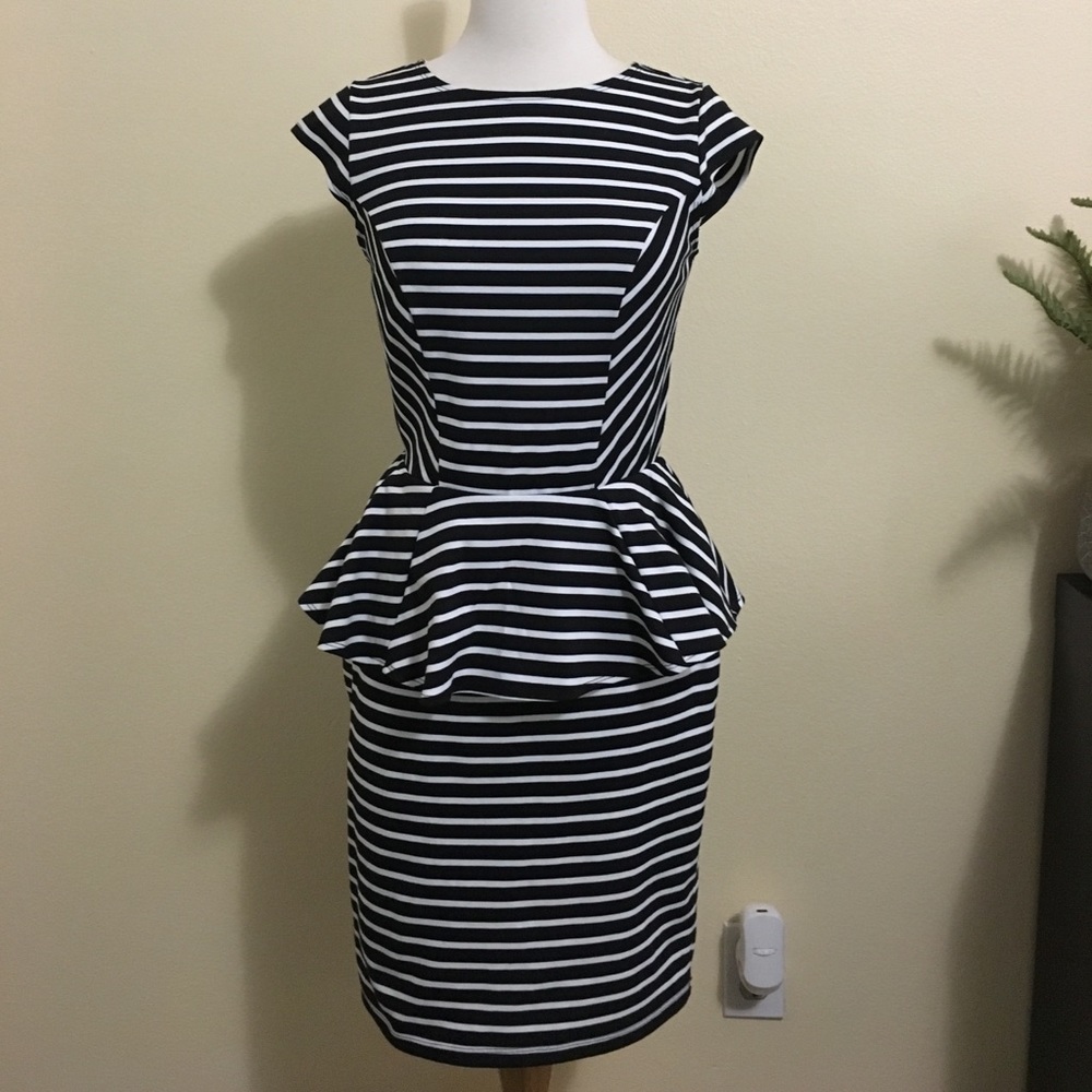 Striped Peplum Dress