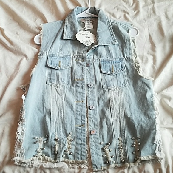 paisley vine Tops - Denim button up jacket