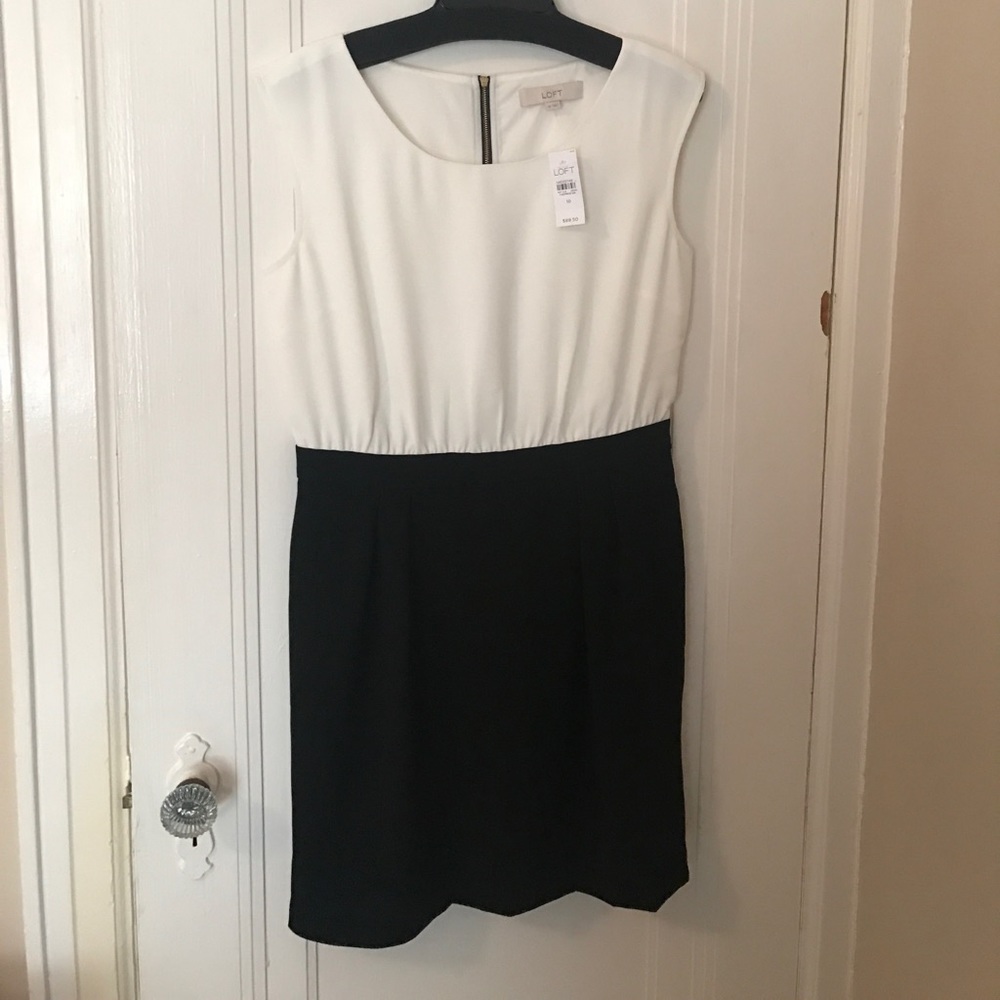 Black and White Twofer dress with Zipper Detail