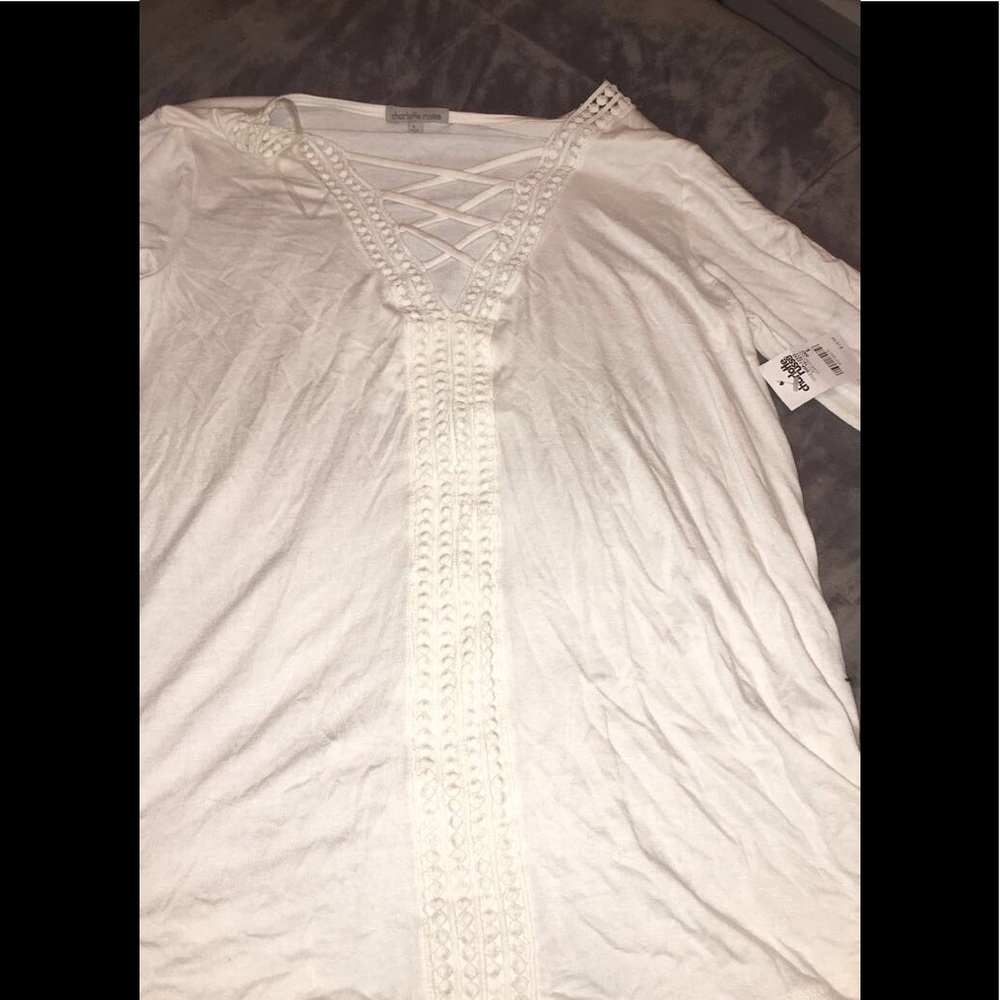 Cris cross front long sleeve shirt