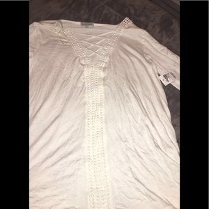 Cris cross front long sleeve shirt