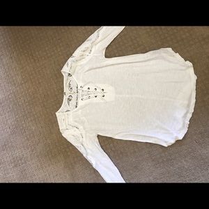 Free People White Long Sleeve Shirt