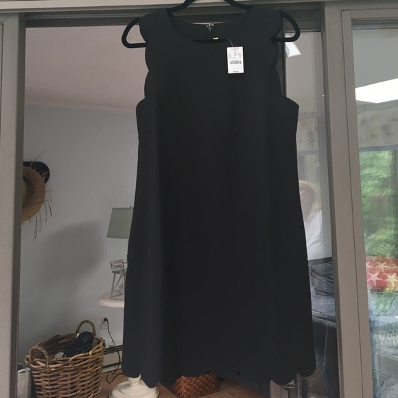 J. Crew Dresses & Skirts - Black Scalloped Hem Jcrew dress NWT!