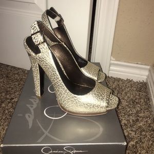 Jessica Simpson Gold Helga Heel