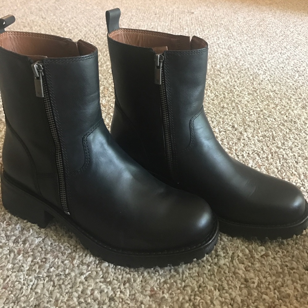 Black Leather Booties