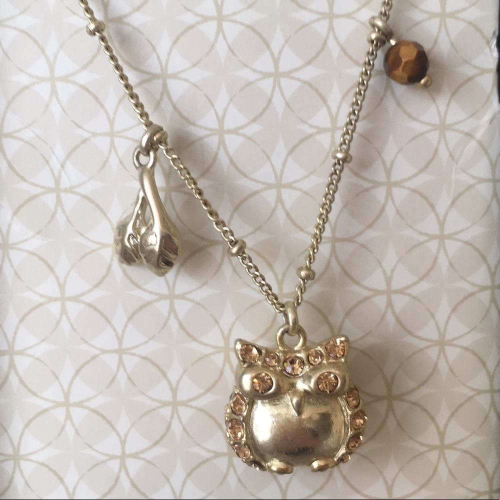 🌾 NWT Fossil Gold Owl Necklace 🌾