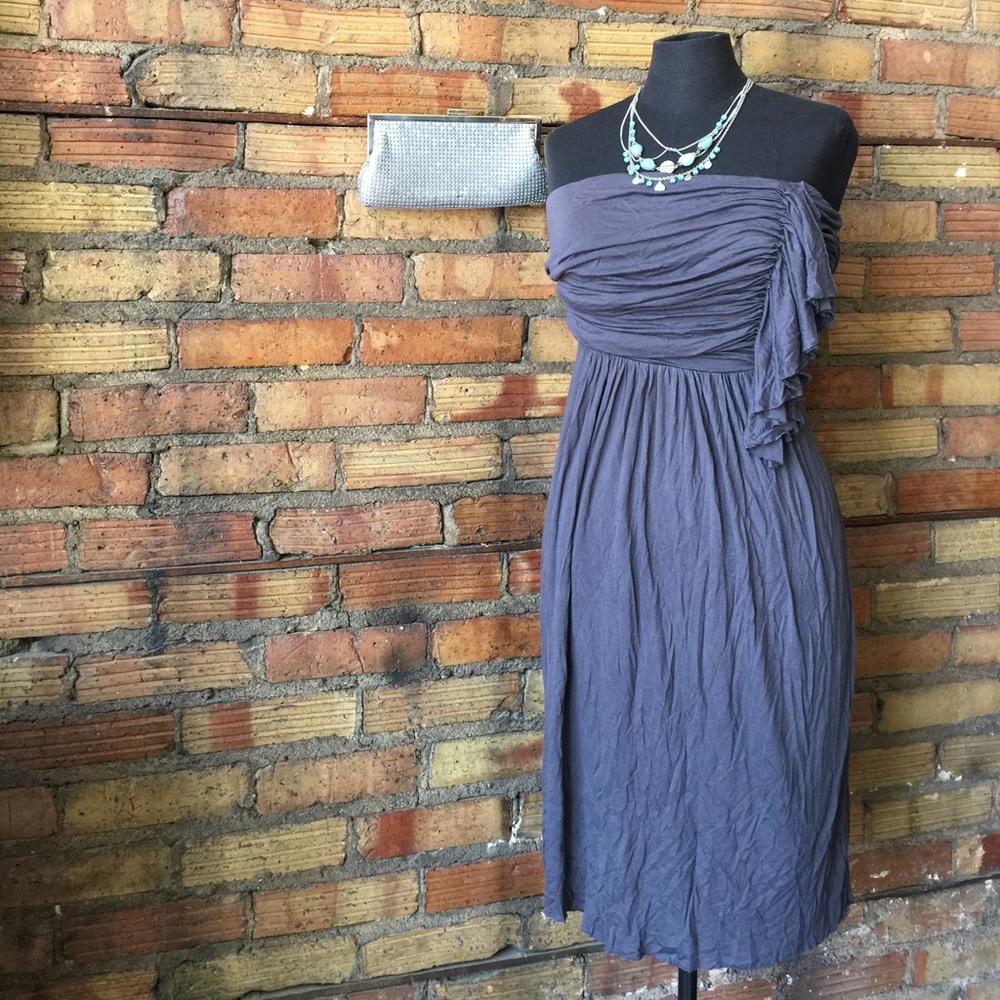 J. Crew gray scrunch sleeveless dress
