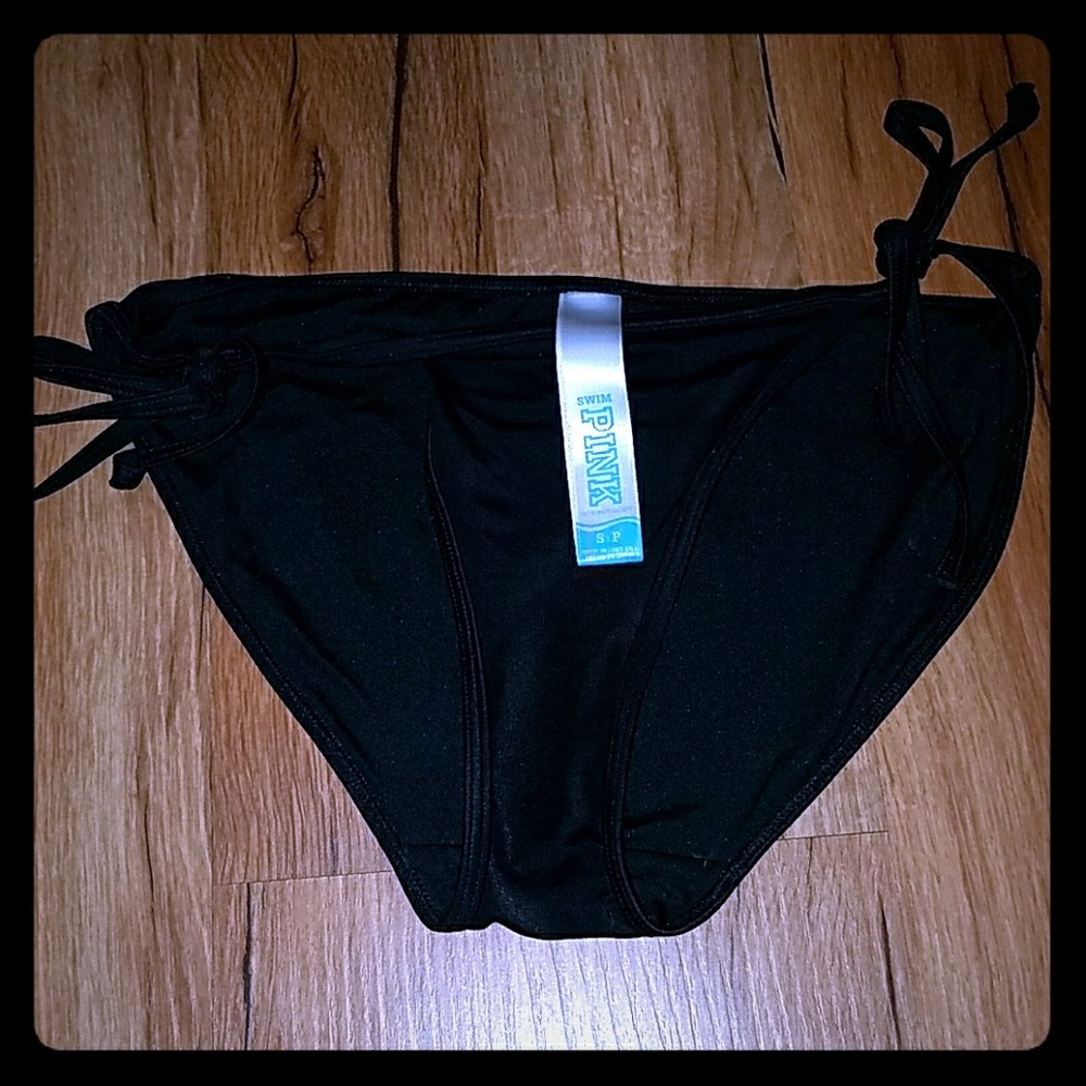 💗Black small pink swim bottom Victoria's Secret💗