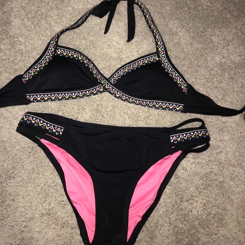 pink victoria secret swim suit set