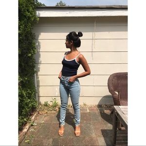 American Apparel Light Wash High Waist Denim