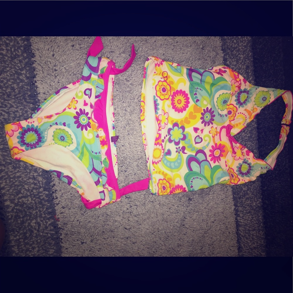 Colorful bathing suit 2 piece set
