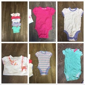 5 onesies girl 6-12 m