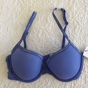 Purple Calvin Klein mesh lightly lined Demi bra